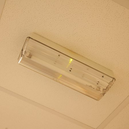 Emergency light on a ceiling