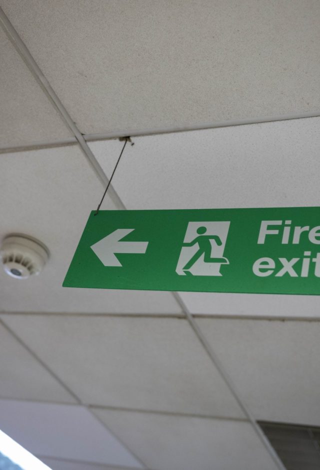 Green fire exit sign