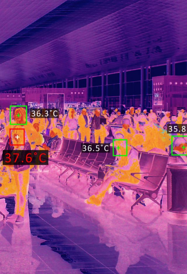 Thermal scanner checking temperature
